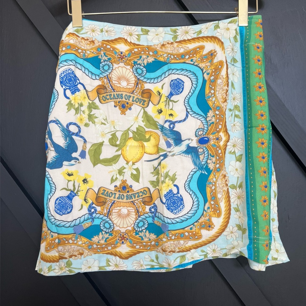 Spell Maddelena Wrap Skirt in Limoncello Print, Size Medium - Picture 8 of 11